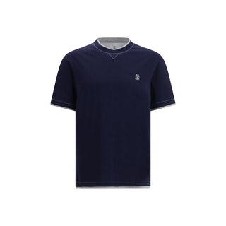 Blaues Baumwoll-T-Shirt