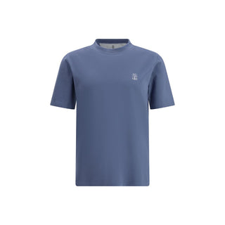 Blaues Baumwoll-T-Shirt