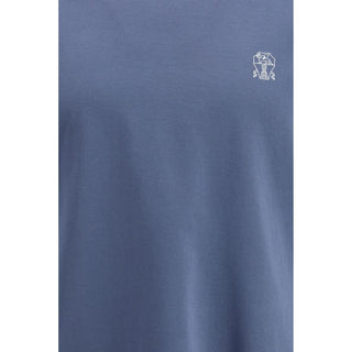 Blaues Baumwoll-T-Shirt