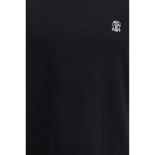 Schwarzes Baumwoll-T-Shirt