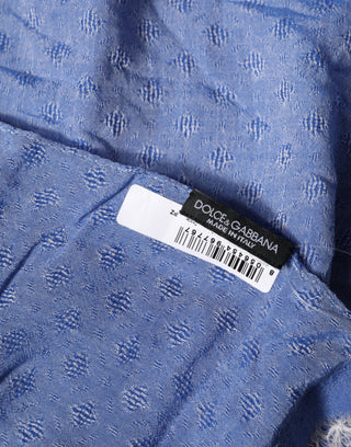 Estola de encaje azul, chal de algodón para cuello
