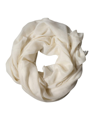 Chal de cuello tejido de cachemira blanco
