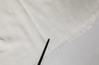 Chal de cuello tejido de cachemira blanco