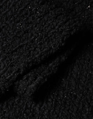 Black Wool Fringes Neck Wrap Foulard Scarf