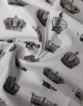 Fular cuadrado de algodón blanco Crown