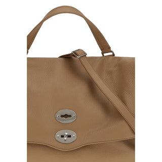 Schultertasche aus braunem Kalbsleder vom Bos Taurus