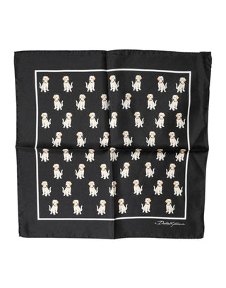 Schwarzer Hund Print Quadratisches Halstuch