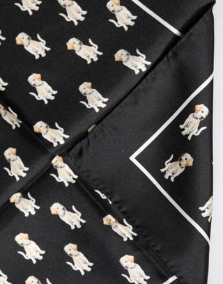 Schwarzer Hund Print Quadratisches Halstuch