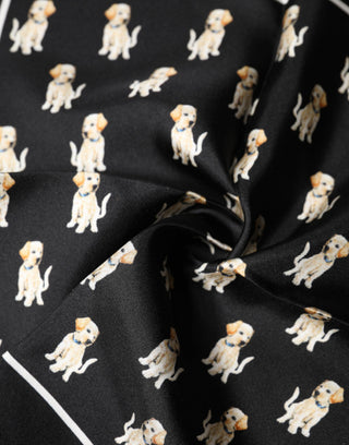 Schwarzer Hund Print Quadratisches Halstuch
