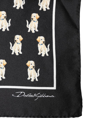 Schwarzer Hund Print Quadratisches Halstuch