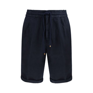 Bermudashorts aus blauem Leinen