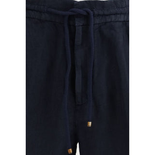 Bermudashorts aus blauem Leinen