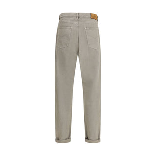 Jeans bicolor de algodón de pierna recta