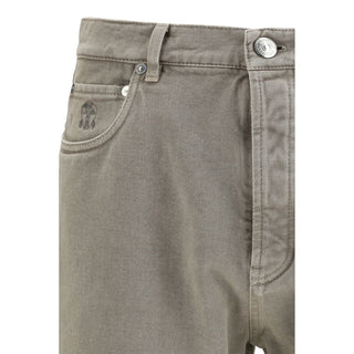 Jeans bicolor de algodón de pierna recta