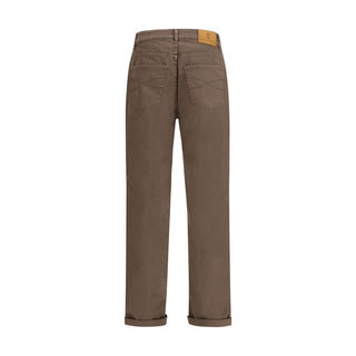 Brown Cotton Jeans Denim