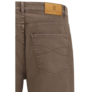 Brown Cotton Jeans Denim