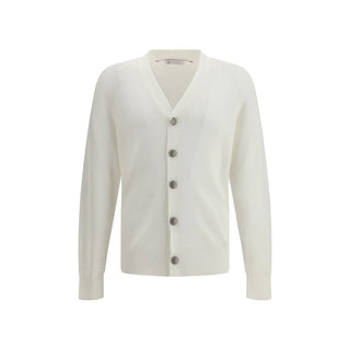 Weiße Baumwollstrickjacke