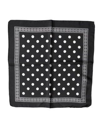 Pañuelo cuadrado negro con lunares