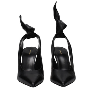 Black Leather High Heel Pumps