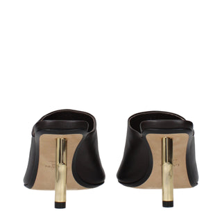 Black Leather High Heel Pumps