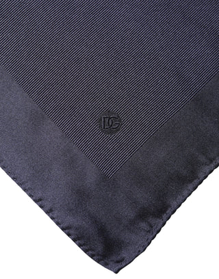 Blauer Seidenschal für Herren mit Logo-Design