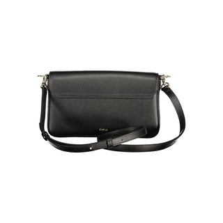 Bolso de mano para mujer de cuero negro  