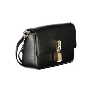 Bolso de mano para mujer de cuero negro  