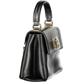 Bolso de mano para mujer de cuero negro  