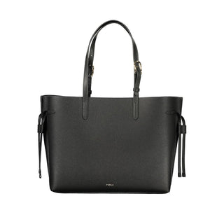 Schwarze Damenhandtasche aus Leder