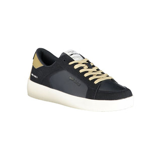 Blue Polyurethane Men Sneaker