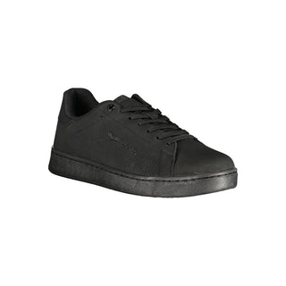 Schwarzer Polyurethan-Herren-Sneaker