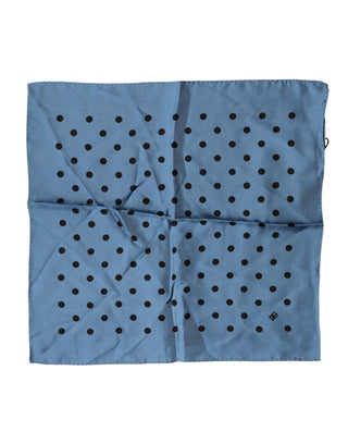 Pañuelo cuadrado azul con lunares