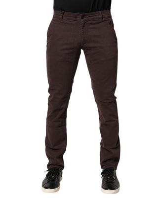 Braune mittelhohe Skinny-Jeans für Herren aus Baumwolle