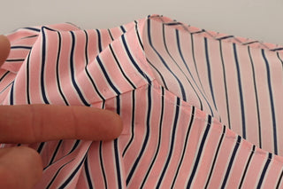 Pink Stripes Long Sleeves Sheath Midi Dress