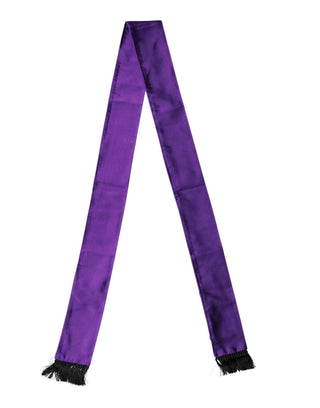 Violet Silk Fringes Neck Wrap Foulard Scarf