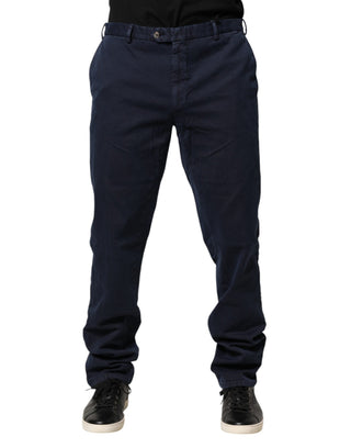 Dunkelblaue mittelhohe Skinny Chino-Hose