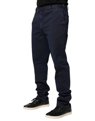 Pantalones chinos ajustados azul oscuro a media cintura