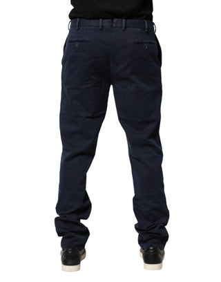 Pantalones chinos ajustados azul oscuro a media cintura