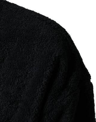 Sudadera de algodón negra con cuello en V para hombre
