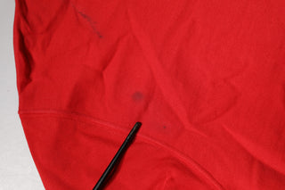 Sudadera de algodón roja con logo y cuello redondo