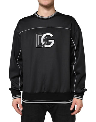 Schwarzes DG Logo Rundhals-Sweatshirt