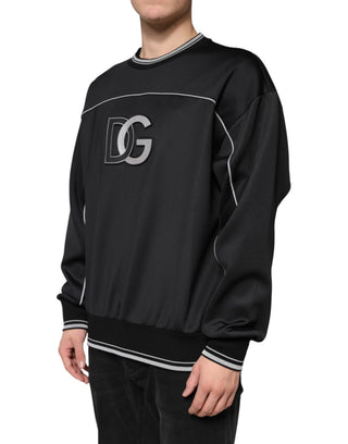 Schwarzes DG Logo Rundhals-Sweatshirt