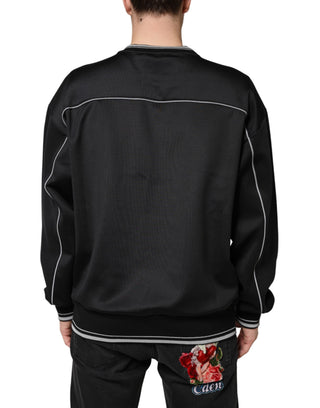 Schwarzes DG Logo Rundhals-Sweatshirt