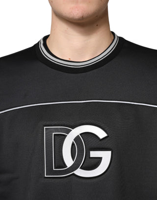 Schwarzes DG Logo Rundhals-Sweatshirt