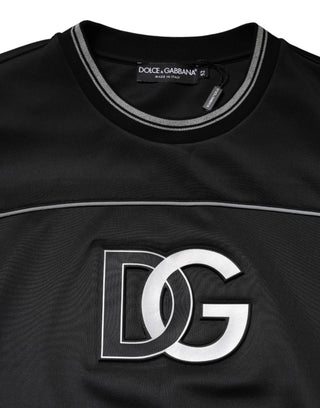 Schwarzes DG Logo Rundhals-Sweatshirt