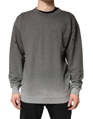 Graues Baumwoll-Herren-Sweatshirt mit Rundhalsausschnitt