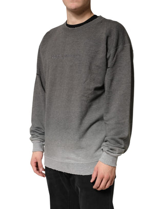 Graues Baumwoll-Herren-Sweatshirt mit Rundhalsausschnitt