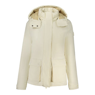 Chaqueta parka blanca de poliéster para mujer