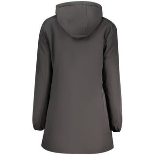 Chaqueta negra de poliéster para mujer