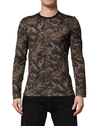 Camiseta de manga larga de camuflaje multicolor